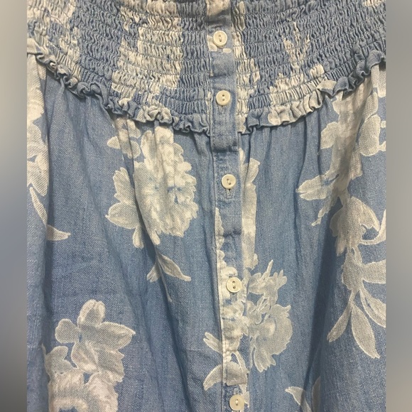 Square Neck Top Blue Floral Old Navy - Picture 3 of 5